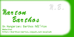 marton barthos business card